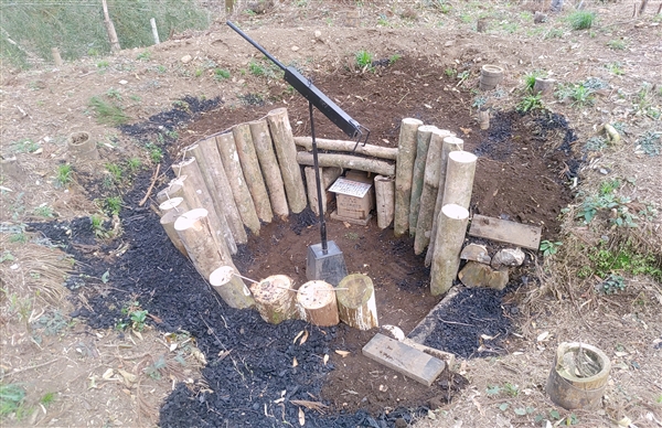 湯前城跡に野戦陣地 一帯を野外博物館へ